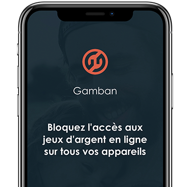 Un téléphone affichant la page de connexion de Gamban