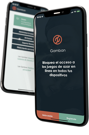 Un teléfono que muestra la página de inicio de sesión de Gamban